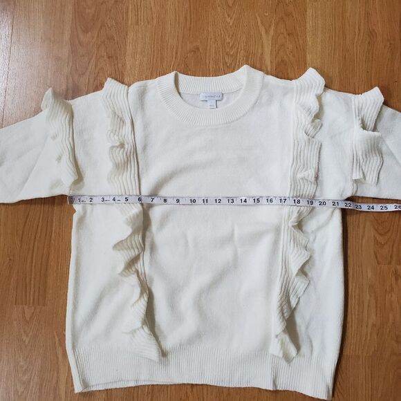 Charter Club Ruffled Sweater Sz Lg - Picture 7 of 11